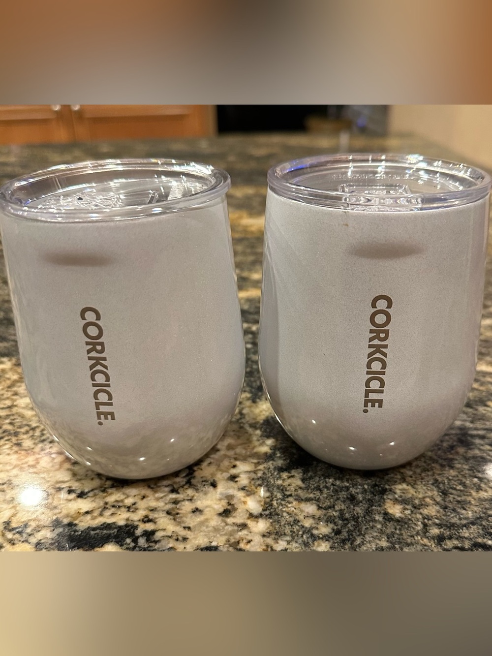 Corkcicle Light Gray Insulated Stemless Wine Tumblers - Set of 2